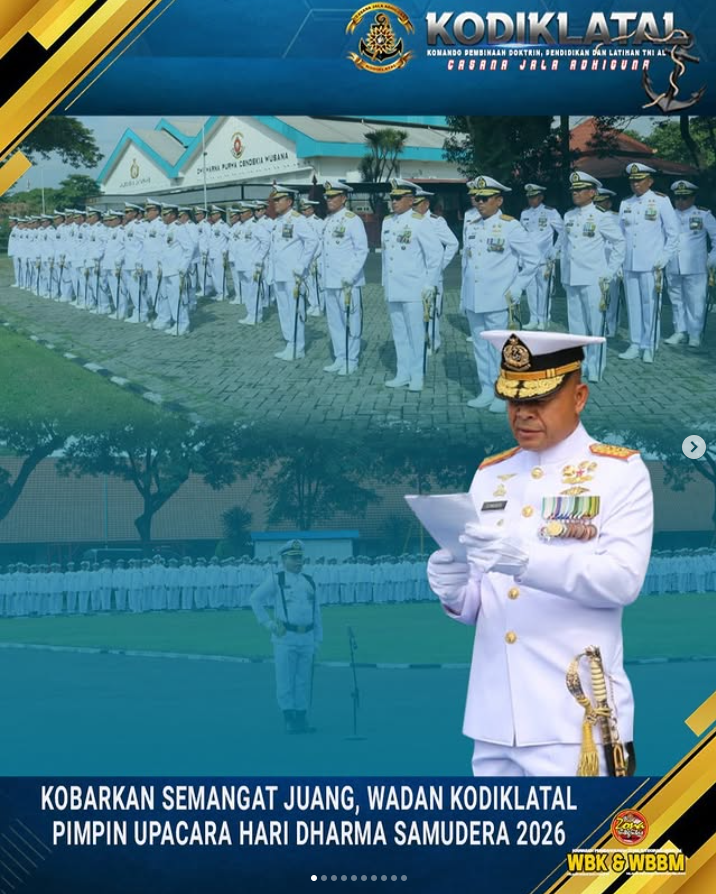 Kobarkan Semangat Juang, Wadan Kodiklatal Pimpin Upacara Hari Dharma Samudera 2026