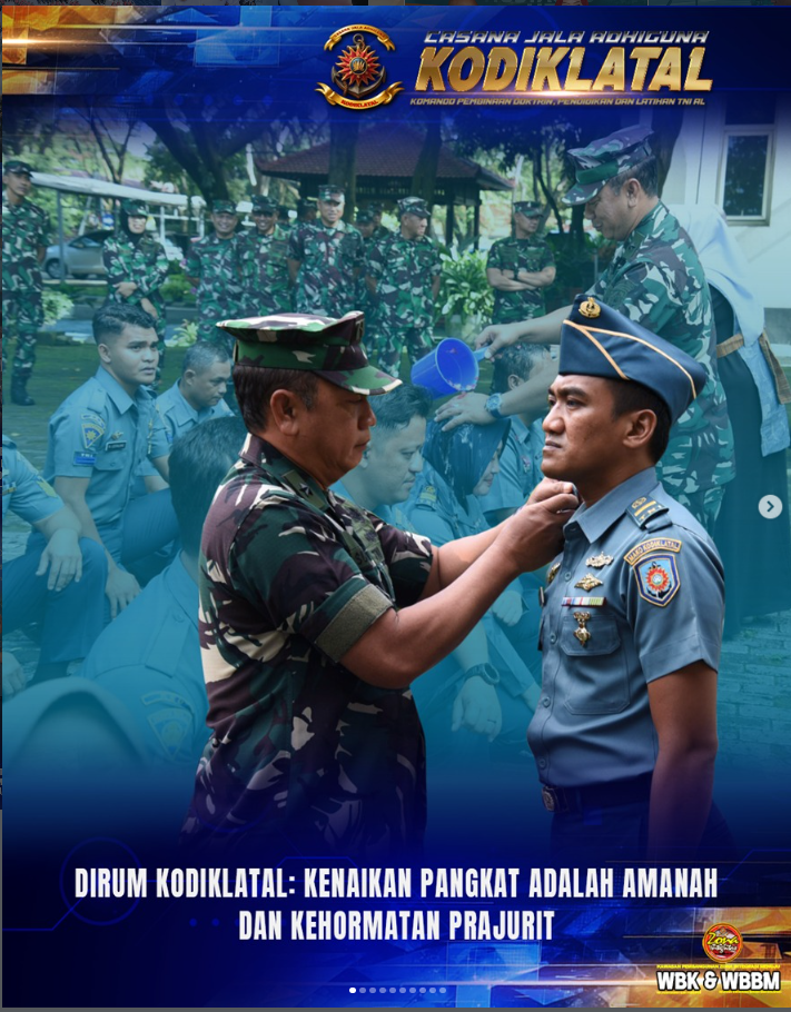 Dirum Kodiklatal: Kenaikan Pangkat adalah Amanah dan Kehormatan Prajurit