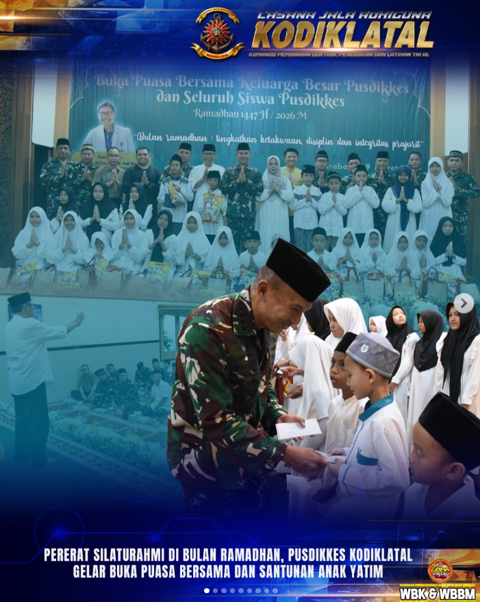 Pererat Silaturahmi di Bulan Ramadhan, Pusdikkes Kodiklatal Gelar Buka Puasa Bersama dan Santunan Anak Yatim