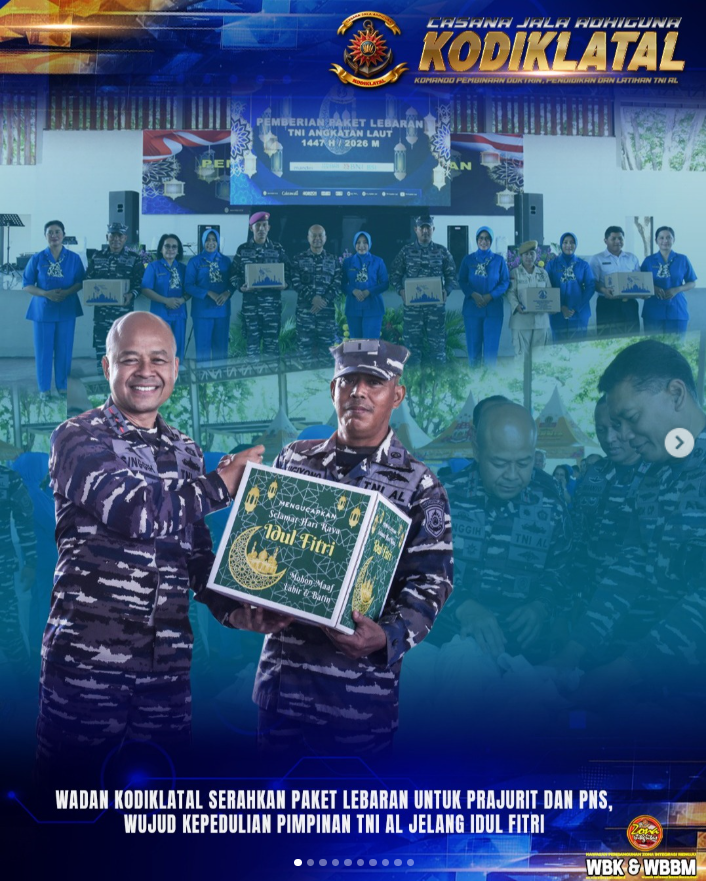 Wadan Kodiklatal Serahkan Paket Lebaran untuk Prajurit dan PNS, Wujud Kepedulian Pimpinan TNI AL Jelang Idul Fitri