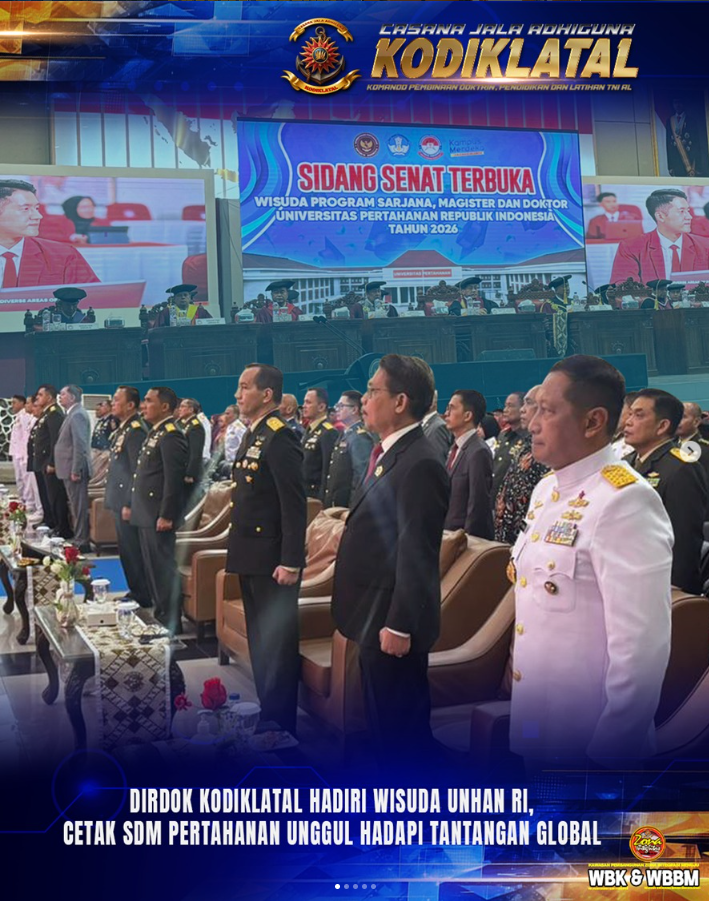 Dirdok Kodiklatal Hadiri Wisuda Unhan RI, Cetak SDM Pertahanan Unggul Hadapi Tantangan Global
