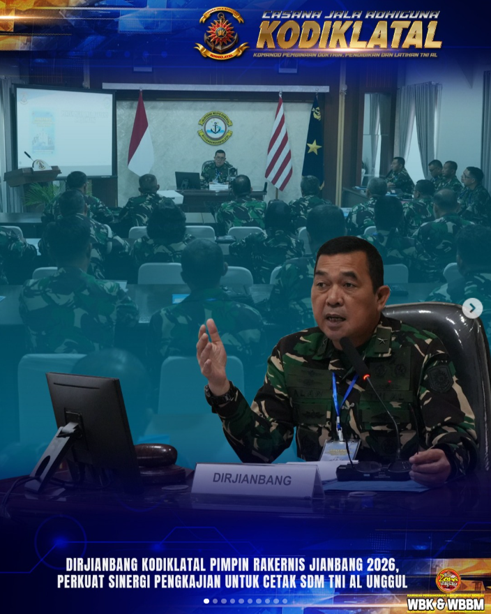 Dirjianbang Kodiklatal Pimpin Rakernis Jianbang 2026, Perkuat Sinergi Pengkajian untuk Cetak SDM TNI AL Unggul