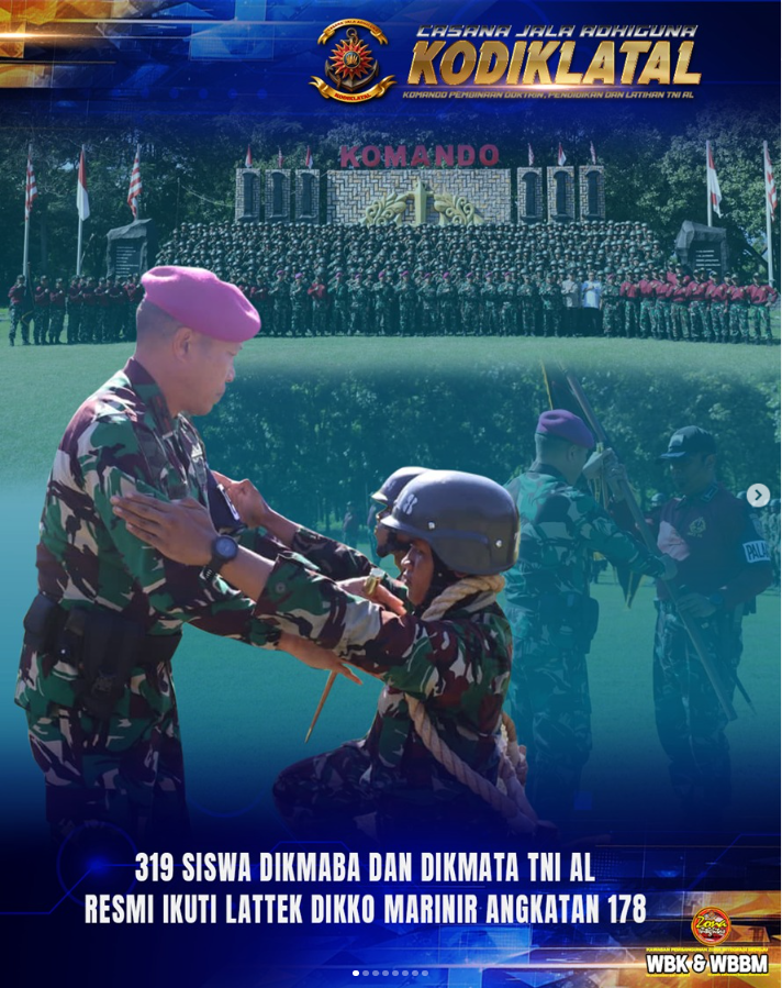 319 Siswa Dikmaba dan Dikmata TNI AL Resmi Ikuti Lattek Dikko Marinir Angkatan 178