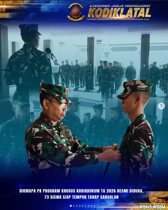 Dikmapa PK Program Khusus Kodikdukum TA 2026 Resmi Dibuka, 73 Siswa Siap Tempuh Tahap Sargolan