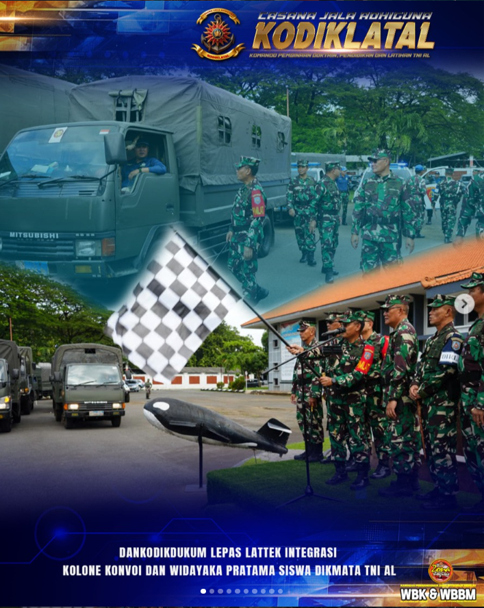 Dankodikdukum Lepas Lattek Integrasi Kolone Konvoi dan Widayaka Pratama Siswa Dikmata TNI AL