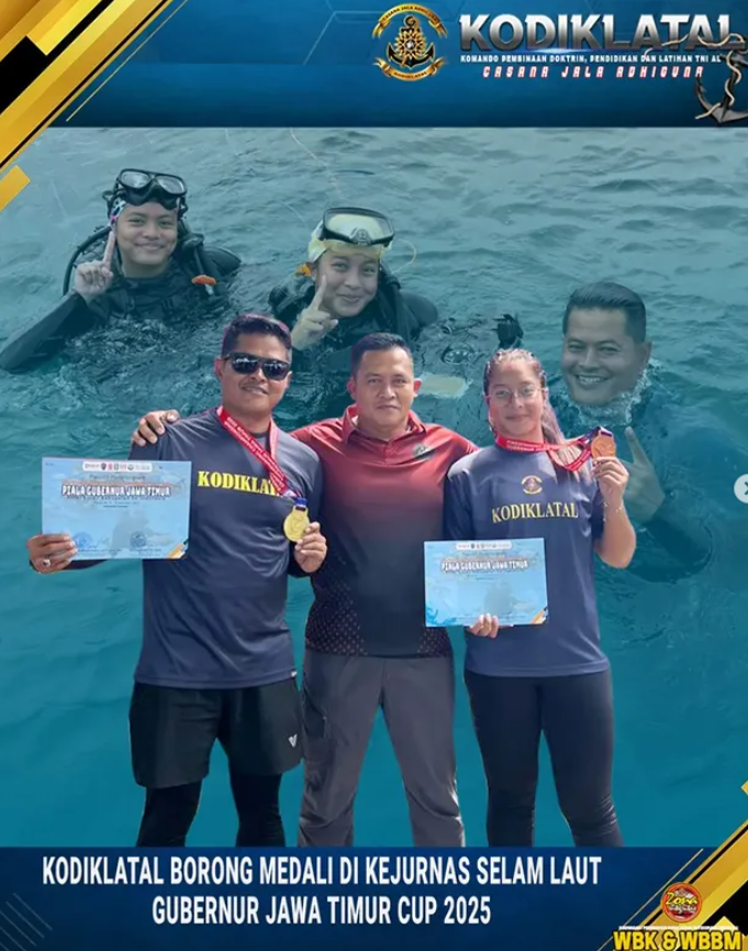 Kodiklatal Borong Medali di Kejurnas Selam Laut Gubernur Jawa Timur Cup 2025