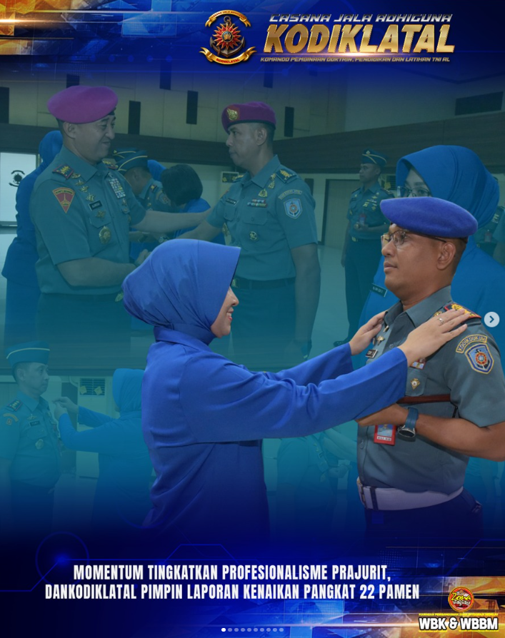 Momentum Tingkatkan Profesionalisme Prajurit, Dankodiklatal Pimpin Laporan Kenaikan Pangkat 22 Pamen