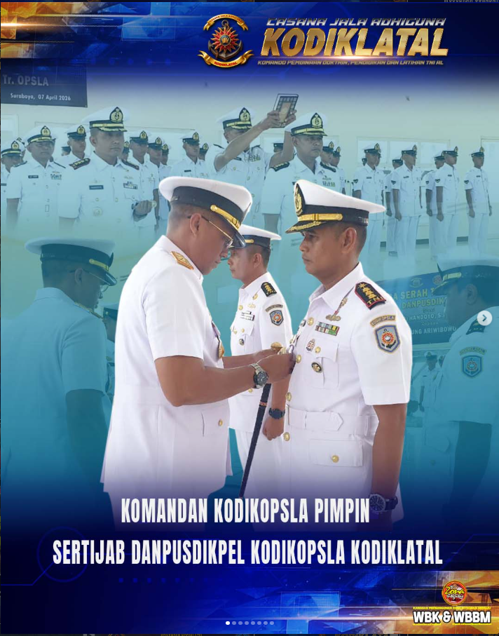 Komandan Kodikopsla Pimpin Sertijab Danpusdikpel Kodikopsla Kodiklatal
