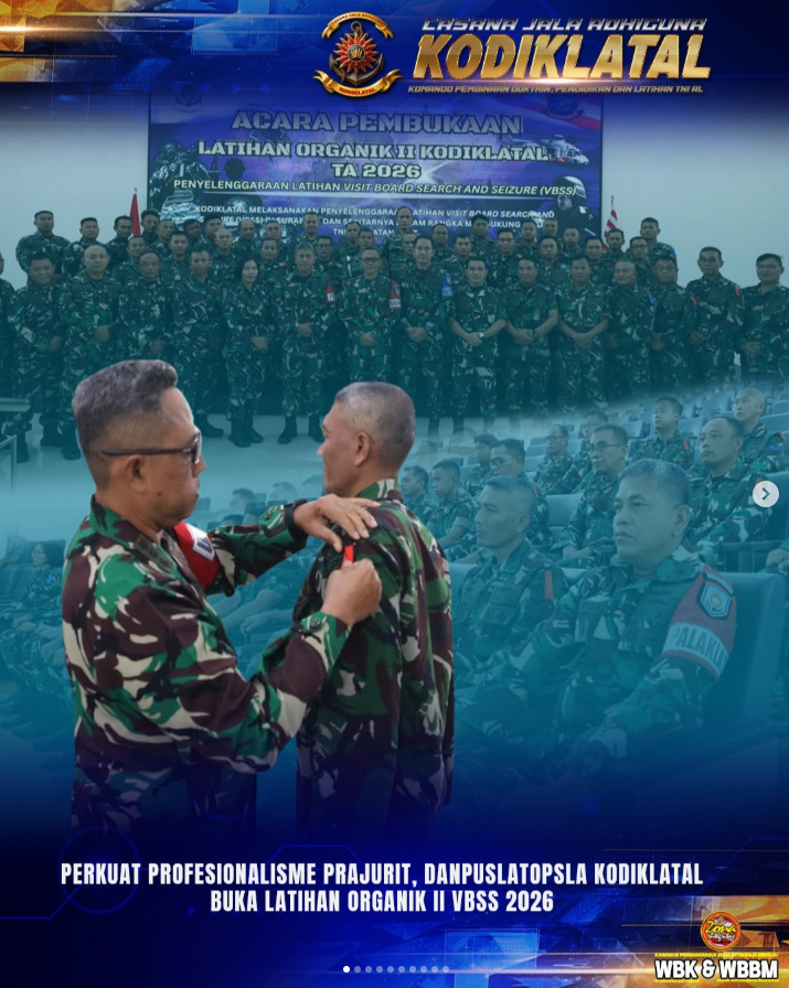 Perkuat Profesionalisme Prajurit, Danpuslatopsla Kodiklatal Buka Latihan Organik II VBSS 2026