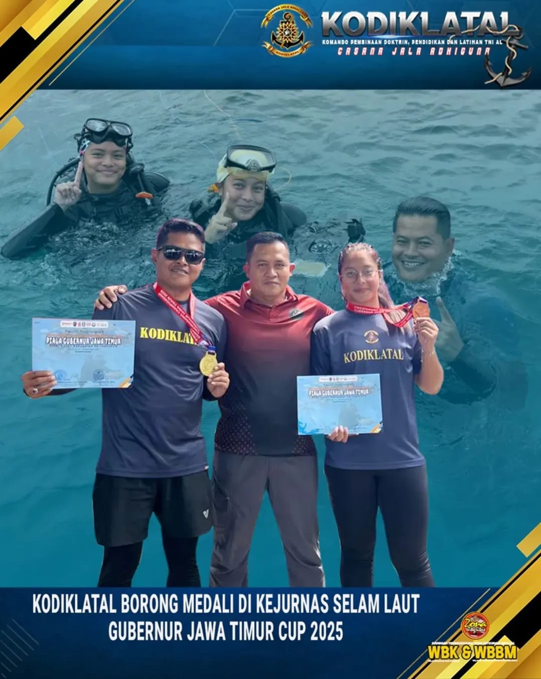KODIKLATAL BORONG MEDALI DI KEJURNAS SELAM LAUT GUBERNUR JAWA TIMUR CUP 2025