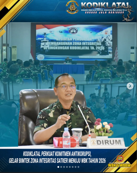 Kodiklatal Perkuat Komitmen Antikorupsi, Gelar Bimtek Zona Integritas Satker Menuju WBK Tahun 2026