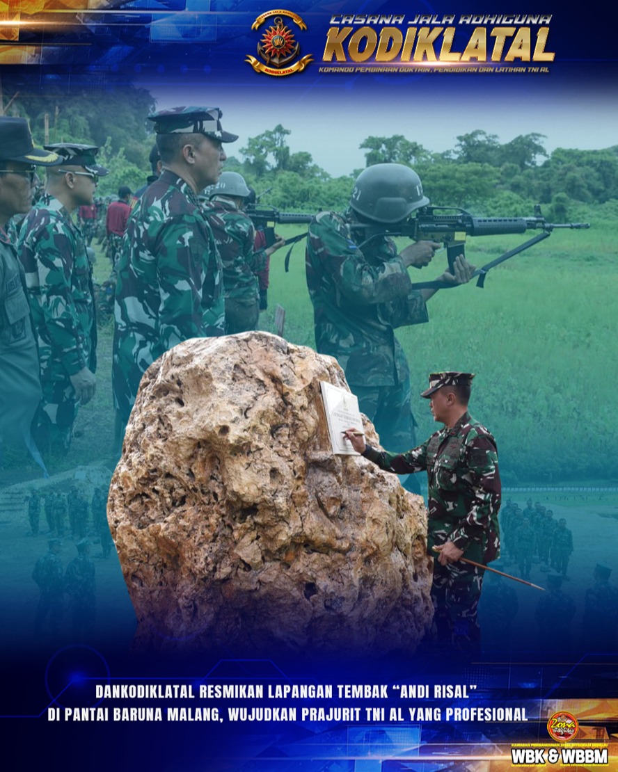 Dankodiklatal Resmikan Lapangan Tembak “Andi Risal” di Pantai Baruna Malang, Wujudkan Prajurit TNI AL yang Profesional