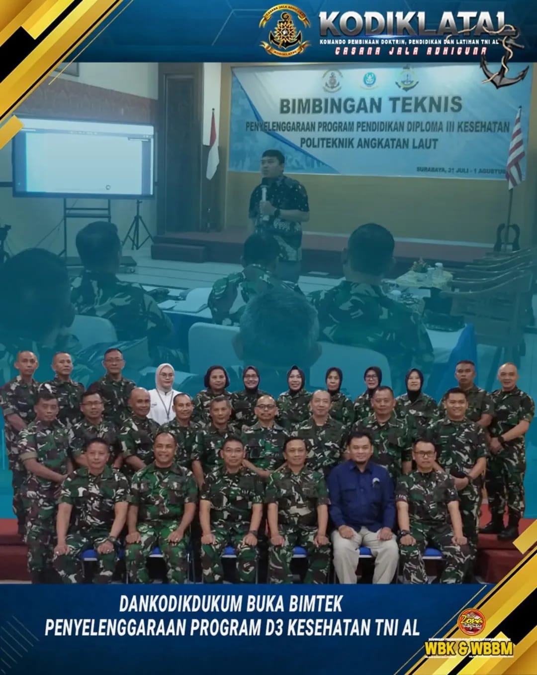 DANKODIKDUKUM BUKA BIMTEK PENYELENGGARAAN PROGRAM D3 KESEHATAN TNI AL