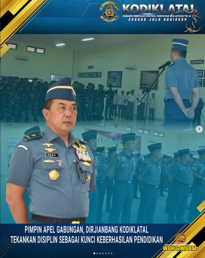 Pimpin Apel Gabungan, Dirjianbang Kodiklatal Tekankan Disiplin sebagai Kunci Keberhasilan Pendidikan