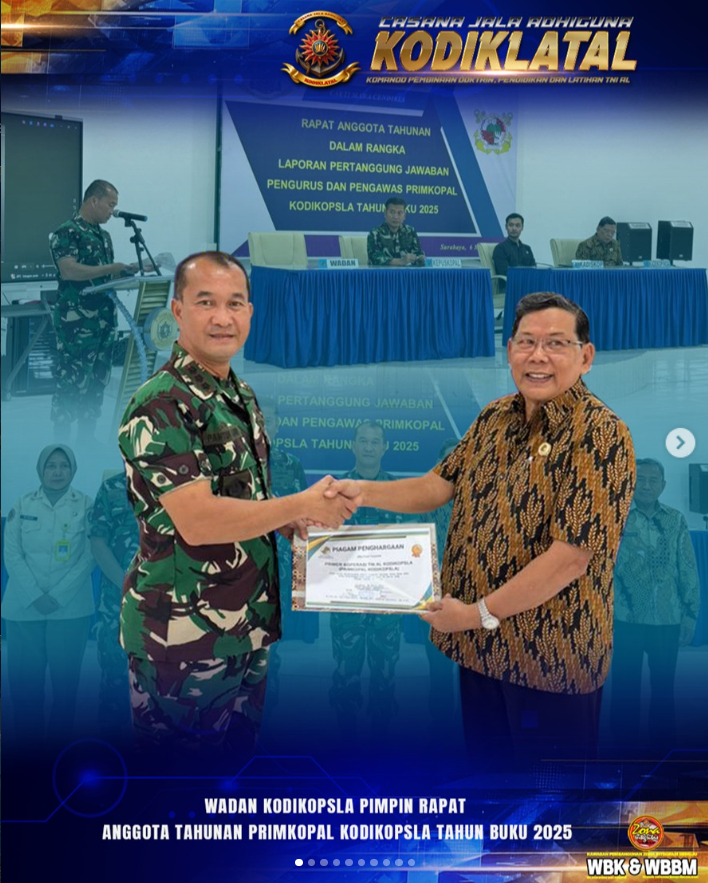 Wadan Kodikopsla Pimpin Rapat Anggota Tahunan Primkopal Kodikopsla Tahun Buku 2025