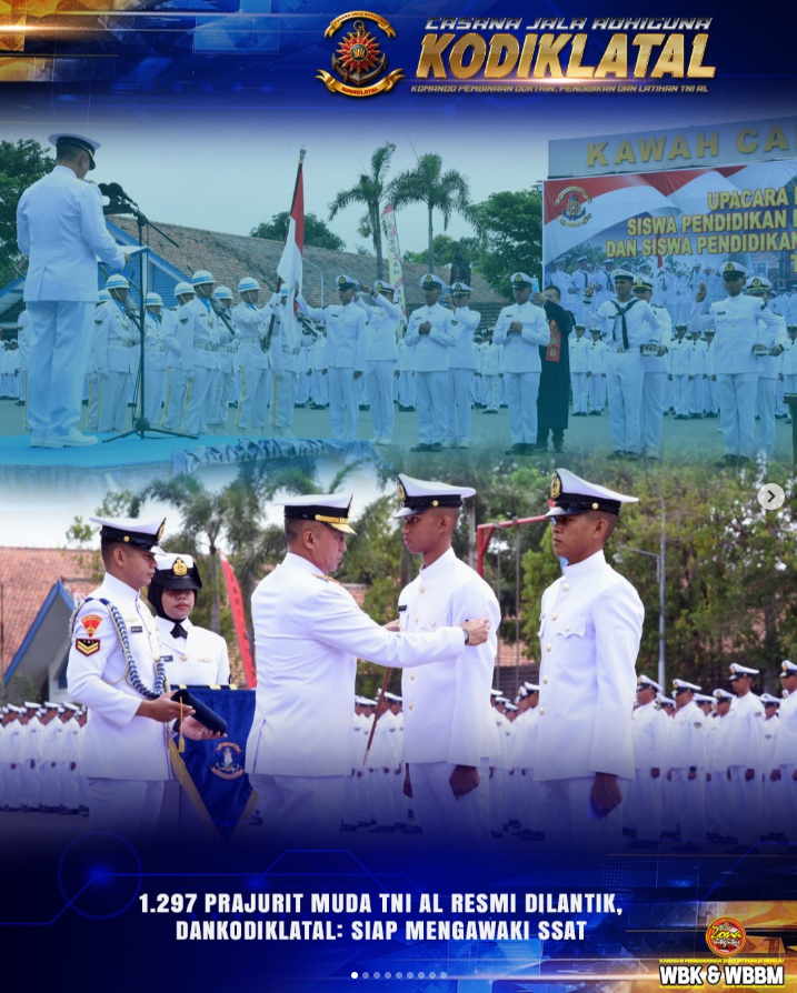 1.297 Prajurit Muda TNI AL Resmi Dilantik, Dankodiklatal: Siap Mengawaki SSAT
