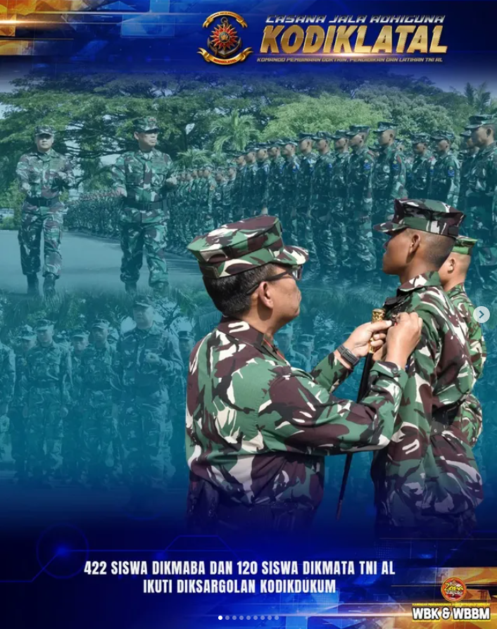 422 Siswa Dikmaba dan 120 Siswa Dikmata TNI AL Ikuti Diksargolan Kodikdukum