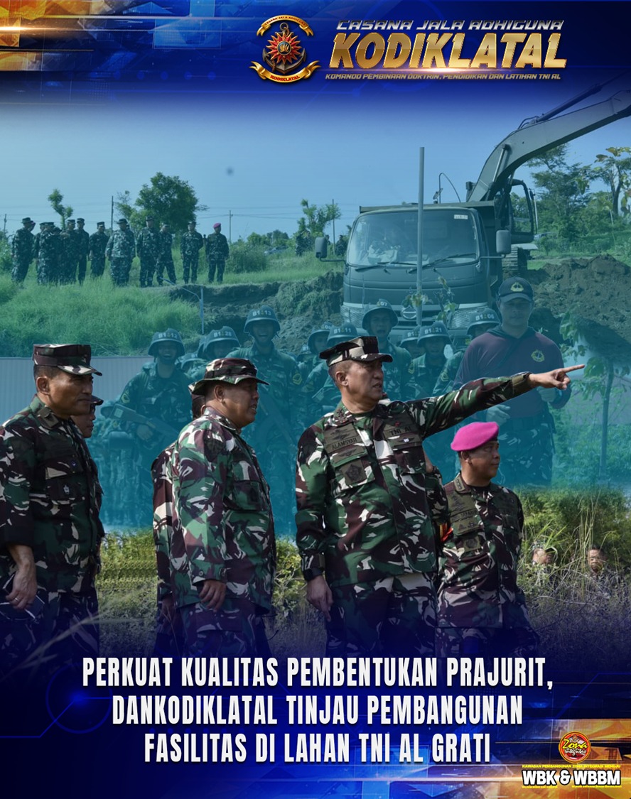 Perkuat Kualitas Pembentukan Prajurit, Dankodiklatal Tinjau Pembangunan Fasilitas di Lahan TNI AL Grati
