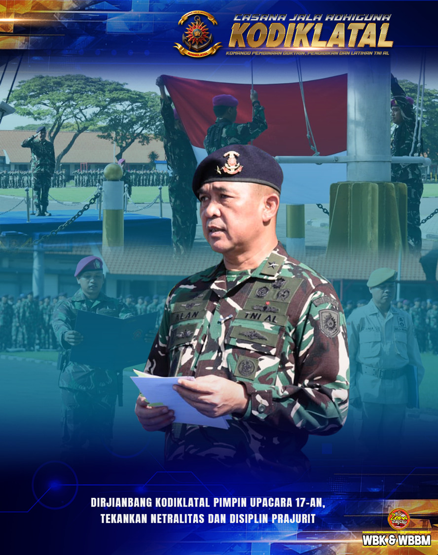 Dirjianbang Kodiklatal Pimpin Upacara 17-an, Tekankan Netralitas dan Disiplin Prajurit