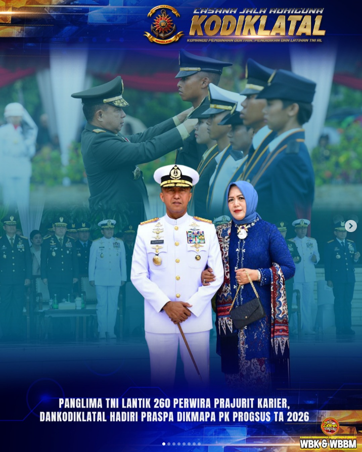 Panglima TNI Lantik 260 Perwira Prajurit Karier, Dankodiklatal Hadiri Praspa Dikmapa PK Progsus TA 2026
