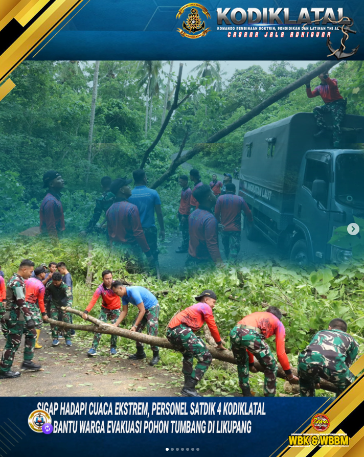Sigap Hadapi Cuaca Ekstrem, Personel Satdik 4 Kodiklatal Bantu Warga Evakuasi Pohon Tumbang di Likupang