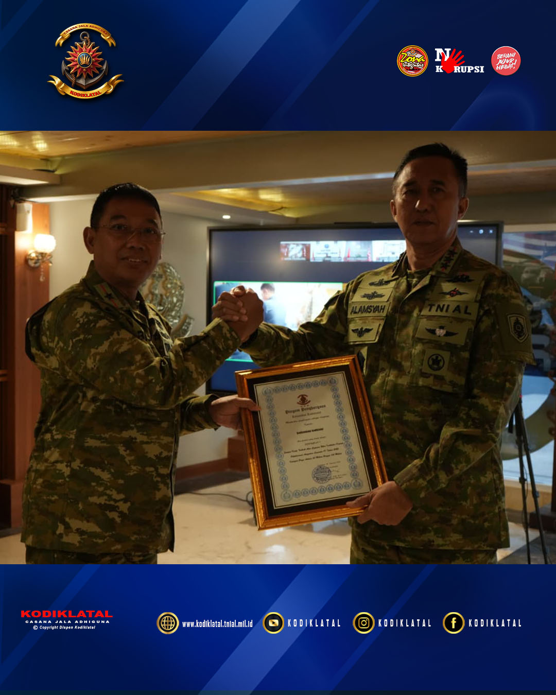 Dankodiklatal Beri Reward Kepada Kodikdukum Sebagai Satuan Kerja Terbaik Atas Capaian Kinerja Tahun 2025