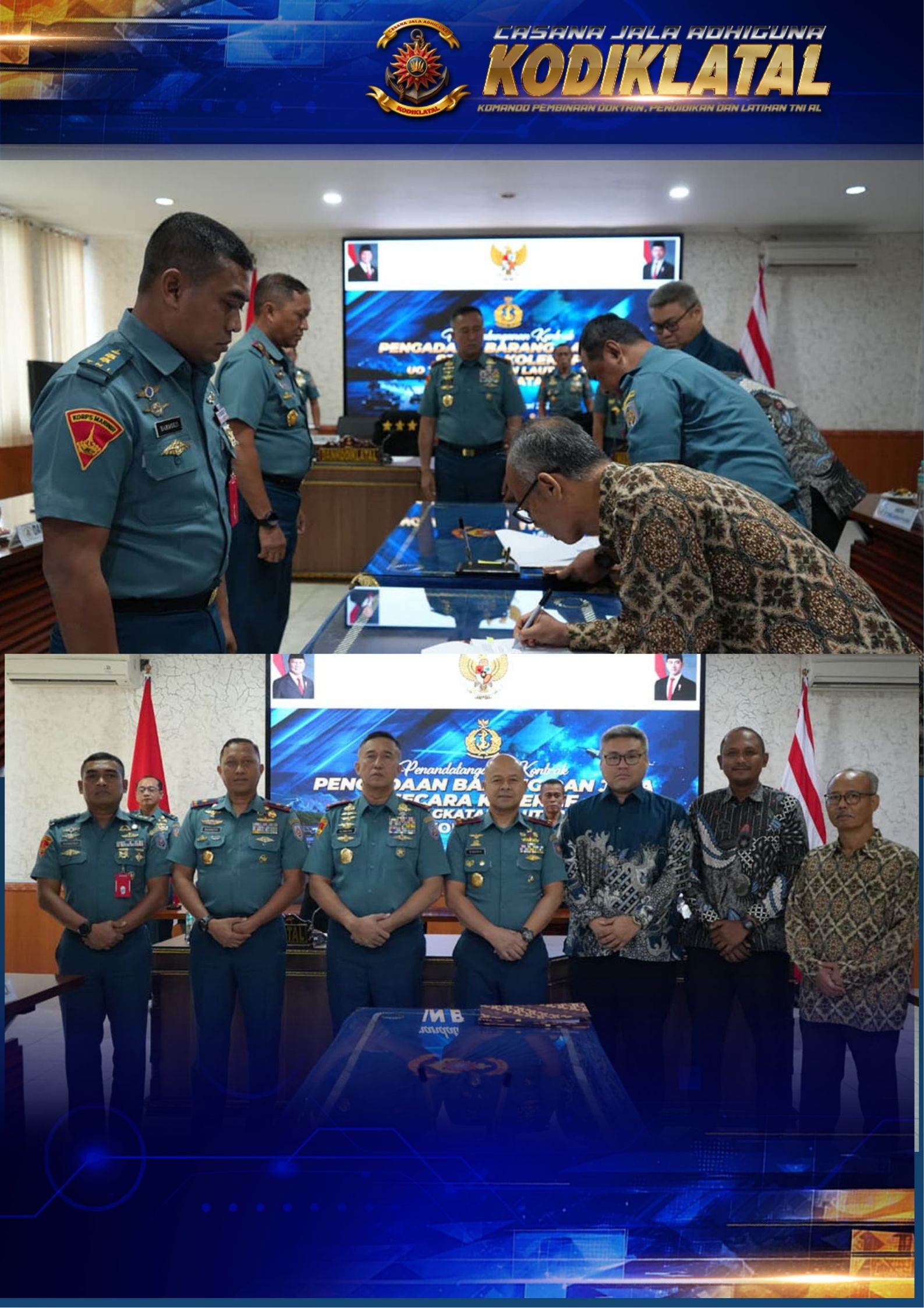 Kodiklatal Ikuti Penandatanganan Kontrak Pengadaan Barang dan Jasa TA 2026