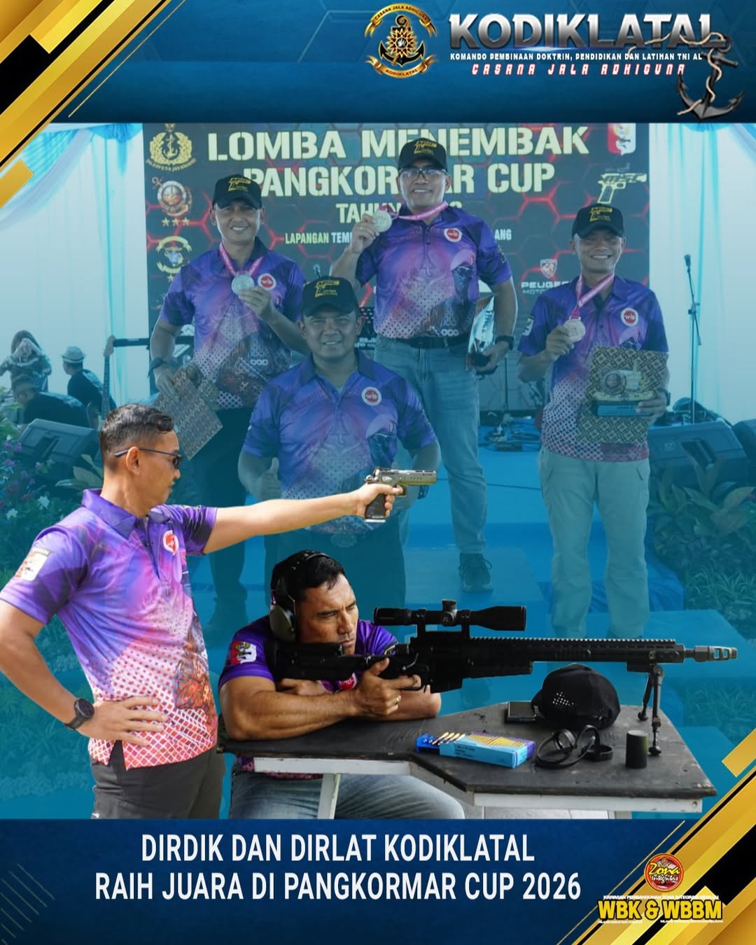 DIRDIK DAN DIRLAT KODIKLATAL RAIH JUARA DI PANGKORMAR CUP 2026