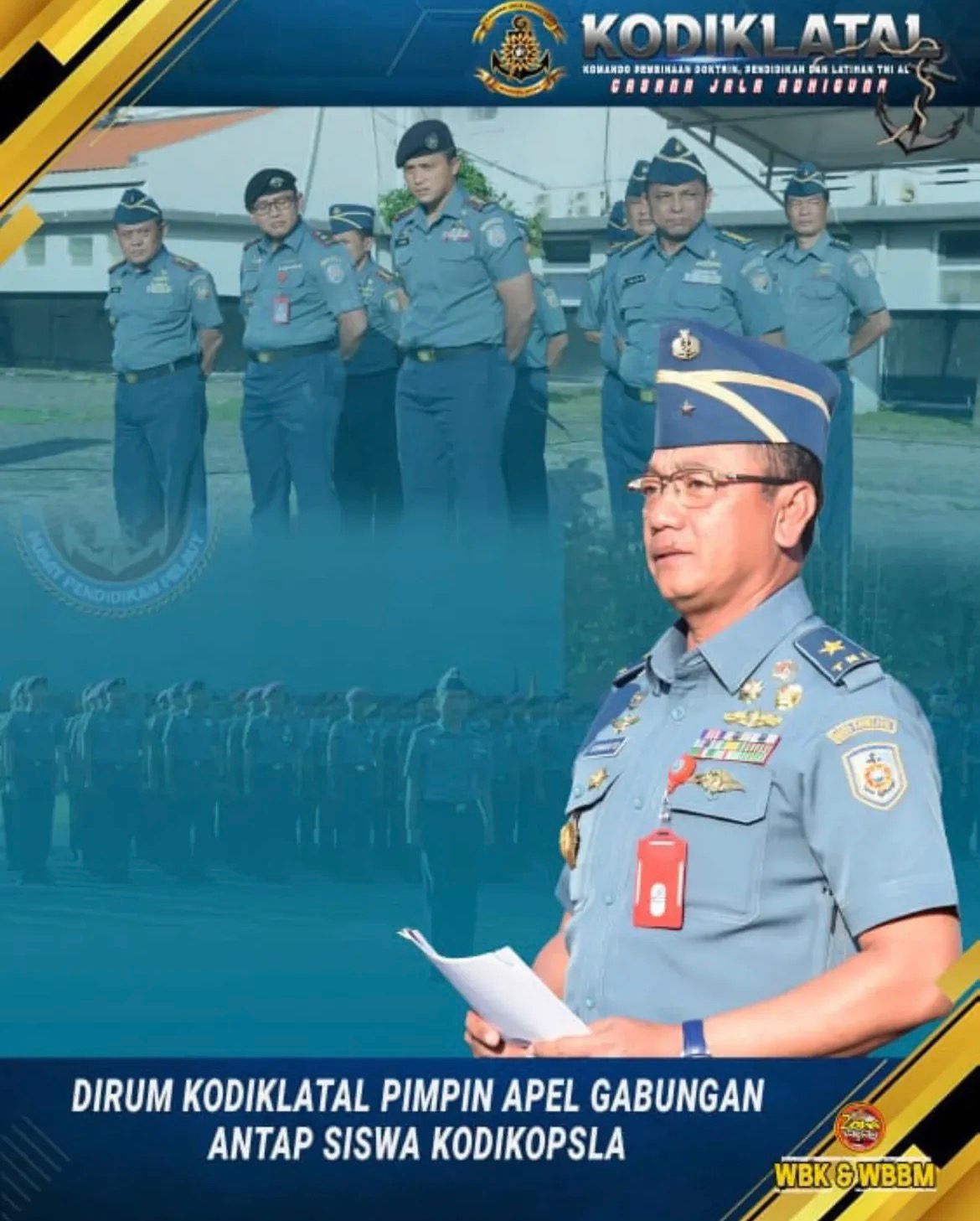 Dirum Kodiklatal Pimpin Apel Gabungan Antap dan Siswa Kodikopsla